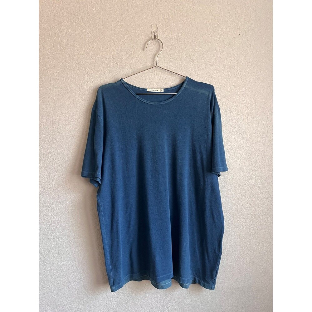 Industry Of All Nations Men's Short Sleeve Crewneck Tee in Indigo 6 Dips Size XL